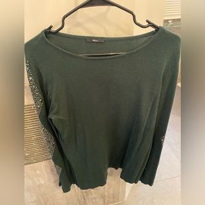 Rhinestone sleeve sweater